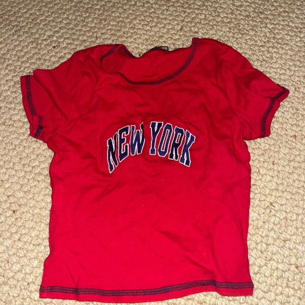 Red Brandy Melville cropped shirt